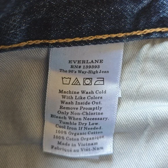 Everlane, The 90's Way-High Jean, Blue, EUC, Women's 28 Long - Picture 15 of 16